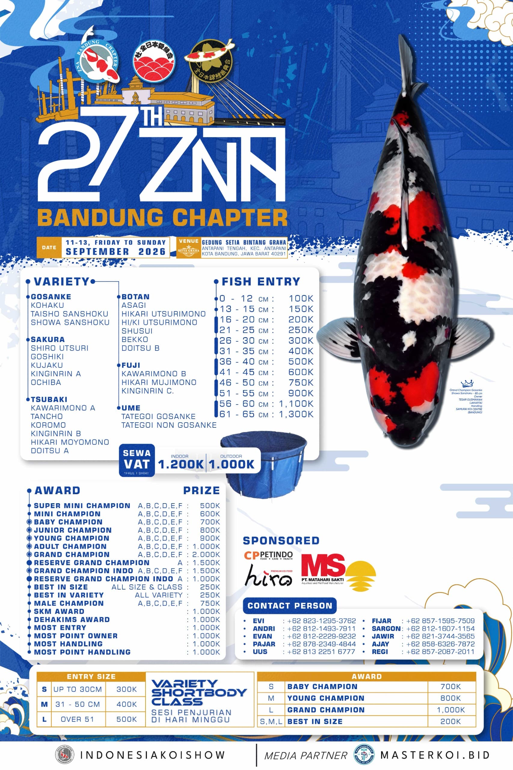 27th ZNA Bandung Chapter event poster, 11 to 13 September 2026